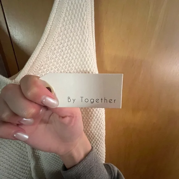 By Together Cream Textured Jumpsuit - Picture 4 of 5